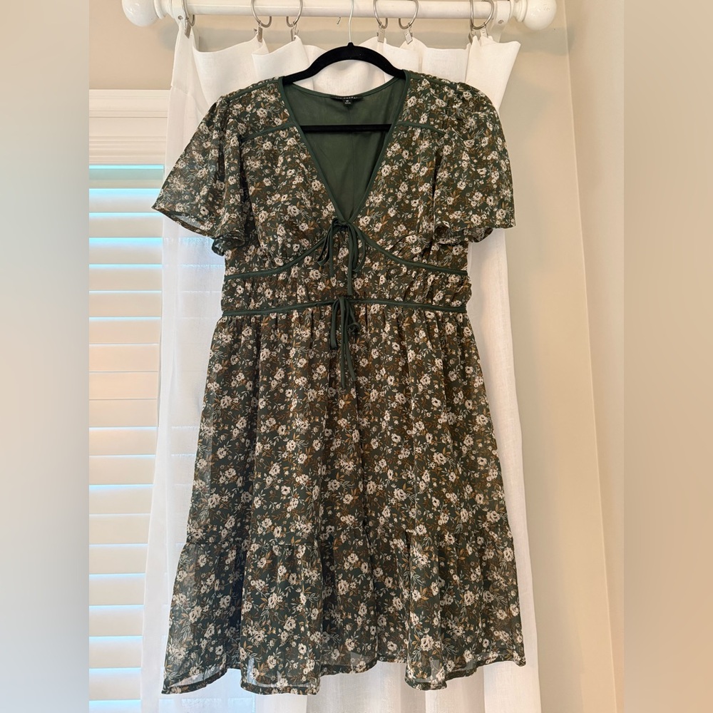 Blu Pepper Floral Green Dress